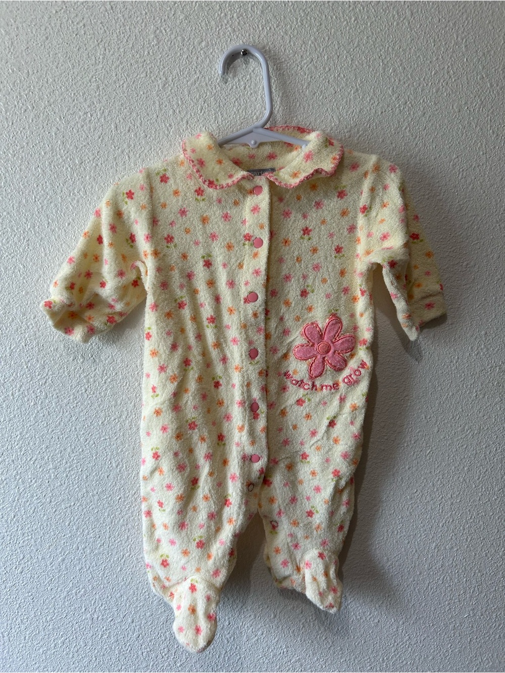 Vintage Carters Floral Footed One-Piece